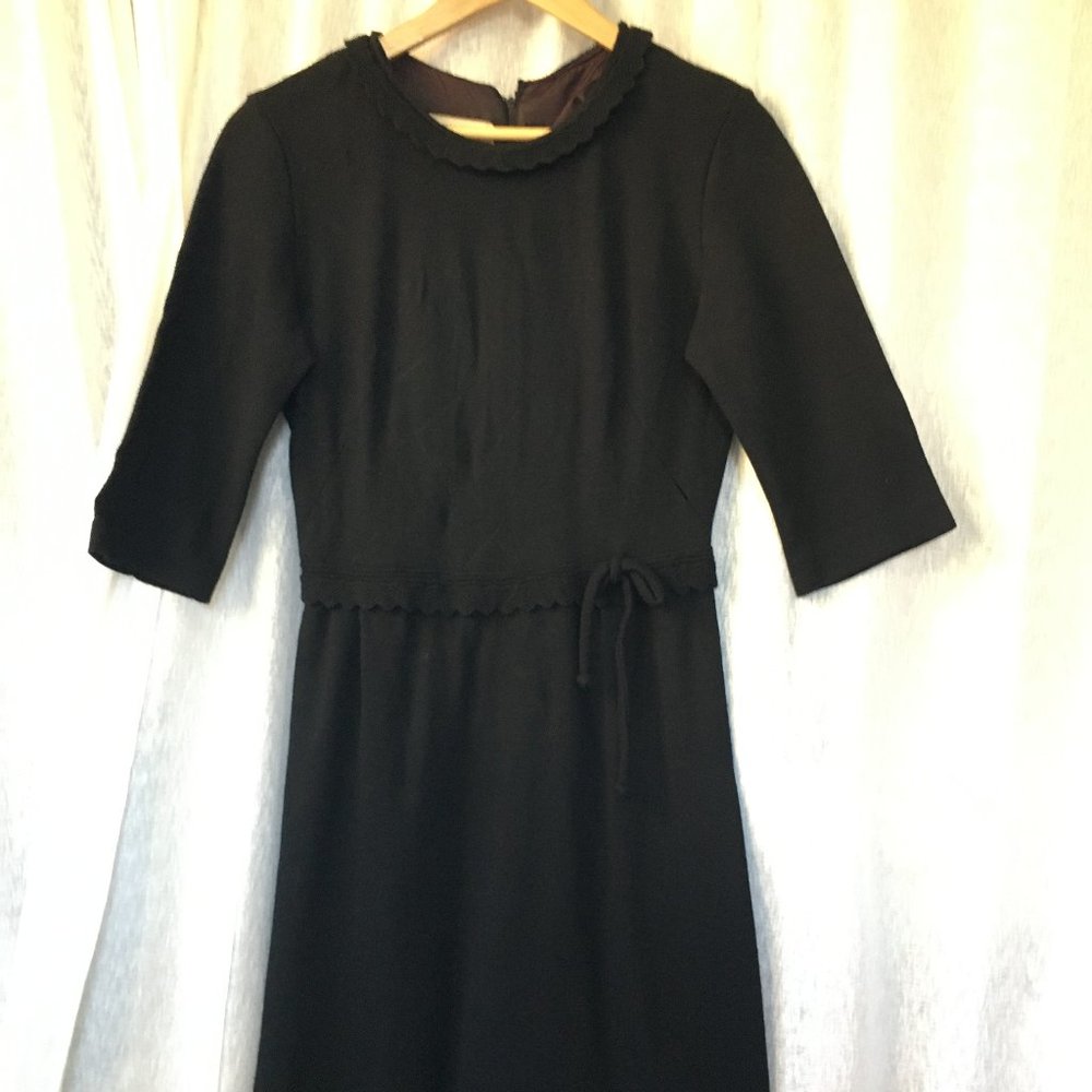 Vintage 60s Wool Midi Shift Dress